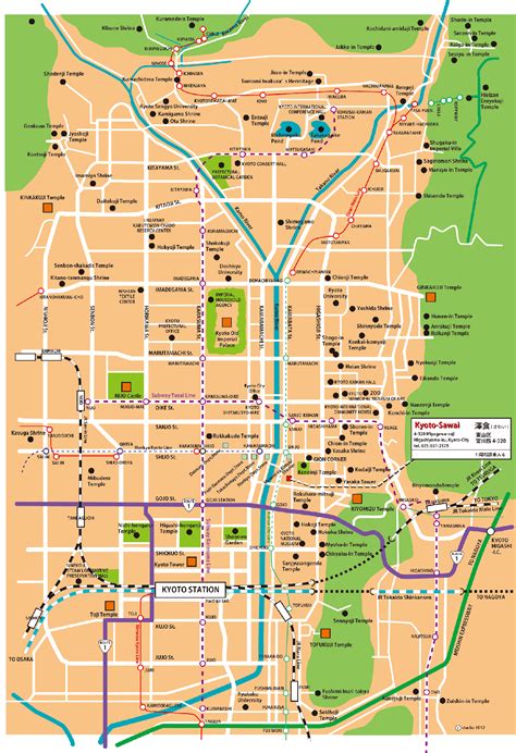 Kyoto City Map / Map of Kyoto - Kyōto was the capital of japan for over ...