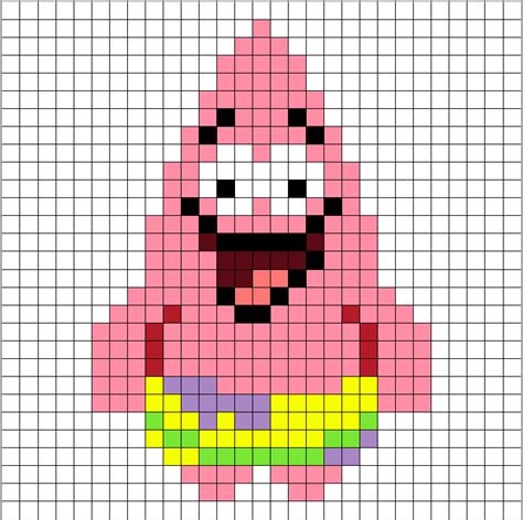 Patrones Hama Beads de Bob Esponja → Patricio 【 Pixel Real ...