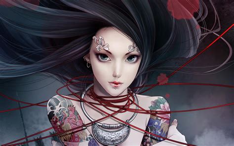 1125x2436 Zhang Xiao Bai Anime Tattoo Girl Iphone XS,Iphone 10,Iphone X ...