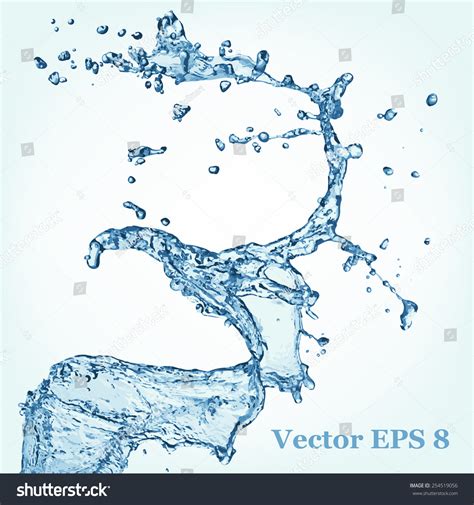 Blue Water Splash Vector Illustration Eps Stock Vector (Royalty Free ...