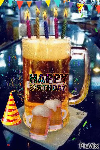 Sexy Beer Happy Birthday Gif