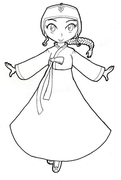 Korean Hanbok: Coloring Page by AkaiTennyo.deviantart.com on ...