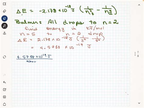 SOLVED: A transition in the Balmer series for hydrogen has an observed ...