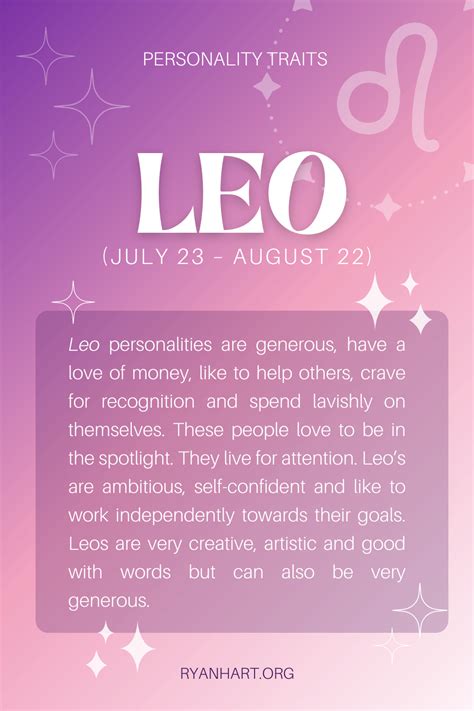 Leo Personality Traits (Dates: July 23 - August 22) | Ryan Hart