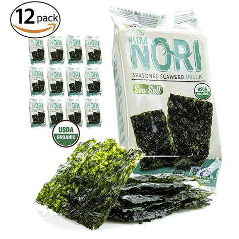 Organic Kimnori Seasoned Roasted Seaweed Snacks - 4g X 12 Pack Net 1.69 ...