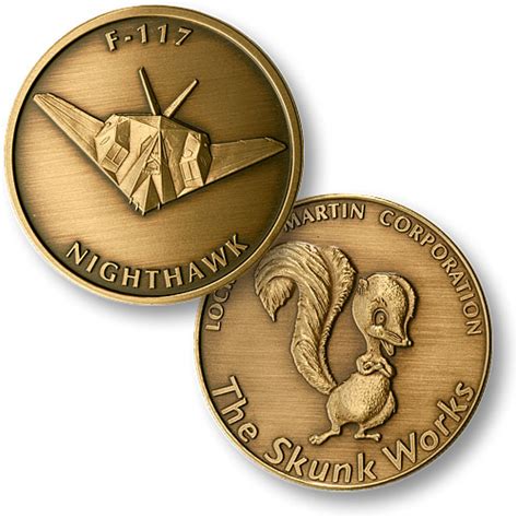 Skunk Works F 117 Nighthawk Bronze Antique - Coin