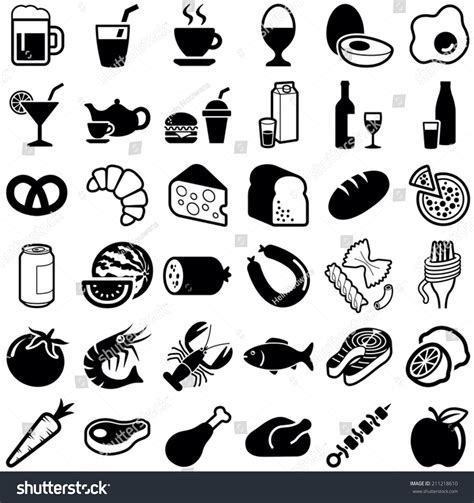 Food Drink Icon Collection Vector Illustration Stock Vector (Royalty ...