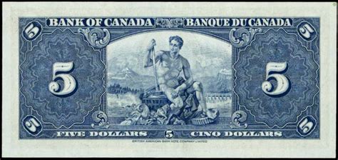 Bank of Canada 1937 Five Dollar Bill|World Banknotes & Coins Pictures ...