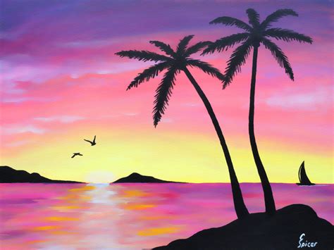 Tropical Sunrise - Painting by Christopher Spicer | CBSpicer Art