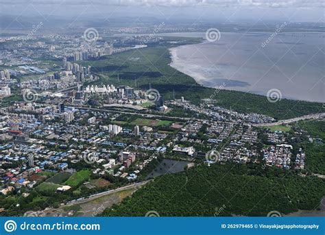 Mumbai Skyline, Aerial View Over a Building with Roads, Bridges ...