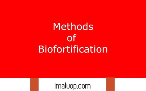 Methods of Biofortification - Imaluop - IMALUOP