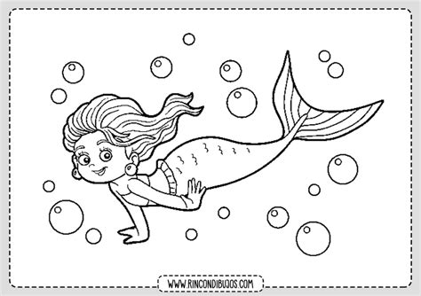 Dibujo Sirena en el mar para colorear - Rincon Dibujos | Dibujos de ...