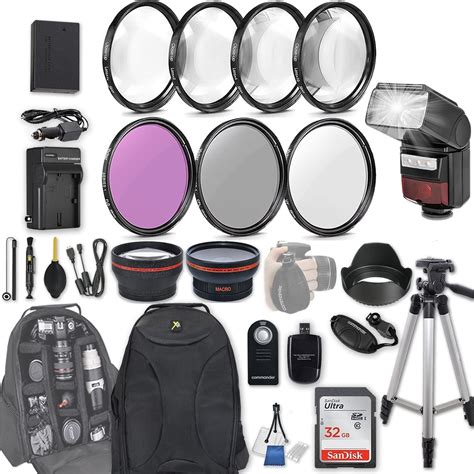 58mm 28 Pc Accessory Kit for Canon EOS Rebel SL2, 200D DSLR with 0.43x ...