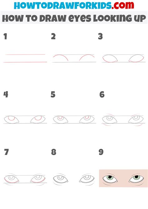 How to Draw Eyes Looking Up - Easy Drawing Tutorial For Kids