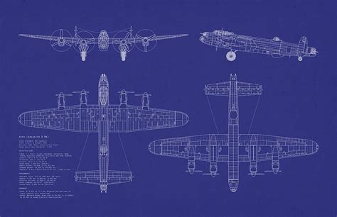 Avro Lancaster Bomber Blueprint Digital Art by Michael Tompsett - Fine ...