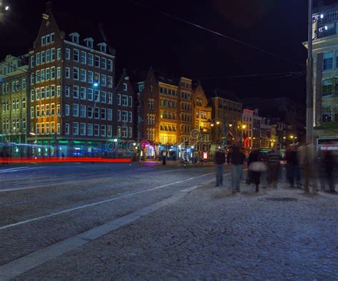 Main Street Damrak, Amsterdam Stock Image - Image of facade, exterior ...