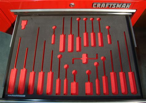 Foam Organizers for Shadowing Craftsman Screwdrivers