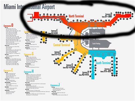 North Terminal map Mia - Terminal Miami international Airport | Gate D