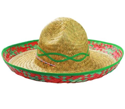 Mexican Sombrero Straw Hat with Green Design | Cazaar