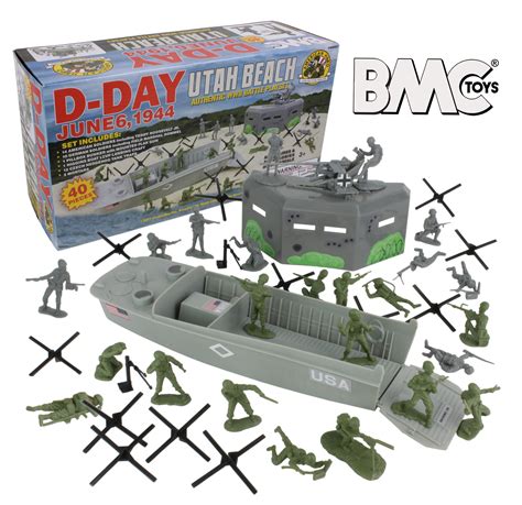 BMC WW2 D-Day Plastic Army Men - Utah Beach 40pc Soldier Figures ...