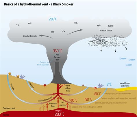 Basics of a hydrothermal vent - a Black Smoker | GRID-Arendal