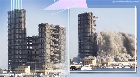 Watch: Controlled demolition of UAE building in 10 seconds that set a ...