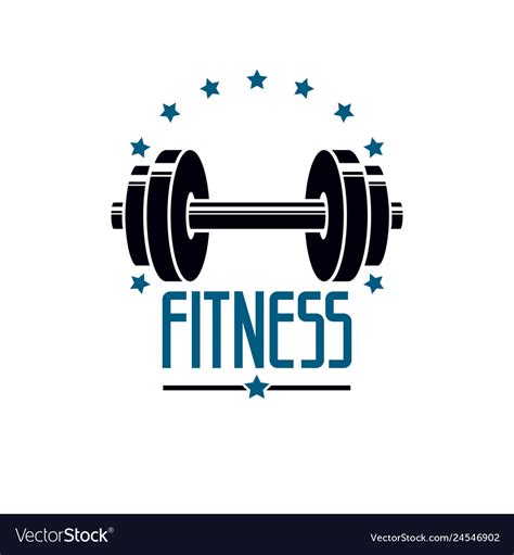 Gym and fitness logo template retro style emblem Vector Image