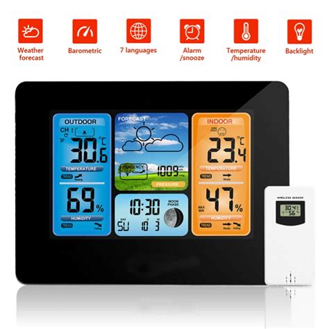 Weather Station Wireless Indoor Outdoor Weather Stations with Atomic ...