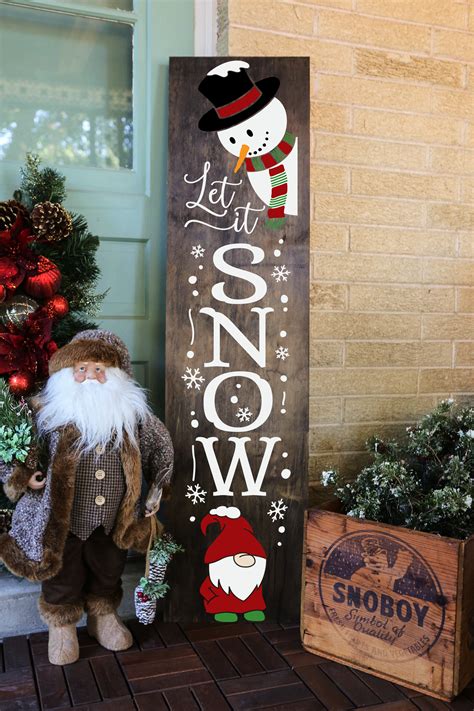 Let it Snow Front Porch Vinyl Decal Sign Christmas Front | Etsy