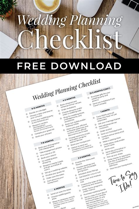 Simple Wedding Checklist Printable