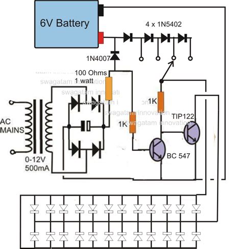 Emergency Led Light Circuit Diagram