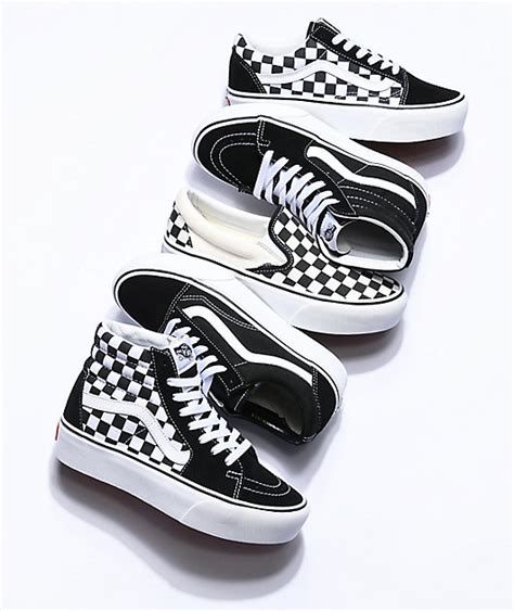 Vans Old Skool Black & White Checkered Platform Shoes