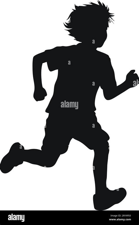 a boy running silhouette vector Stock Vector Image & Art - Alamy