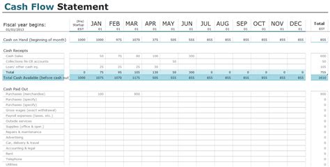 Free Cash Flow Statement Templates for Excel | InvoiceBerry