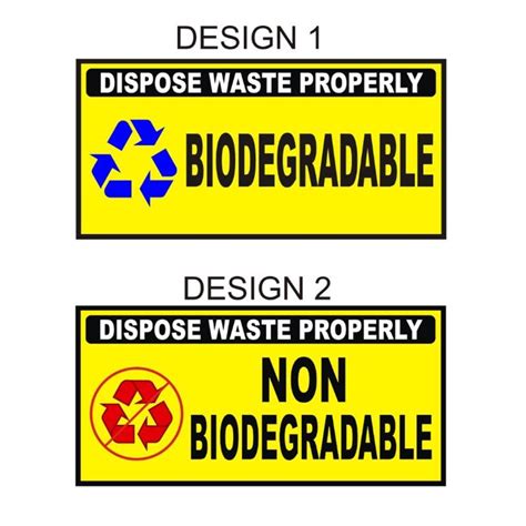 Biodegradable Non Biodegradable Signage Yellow Signage ...