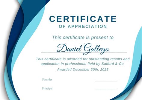 Professional Certificate Of Appreciation Templates