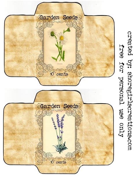 Free Seed Packet Printables