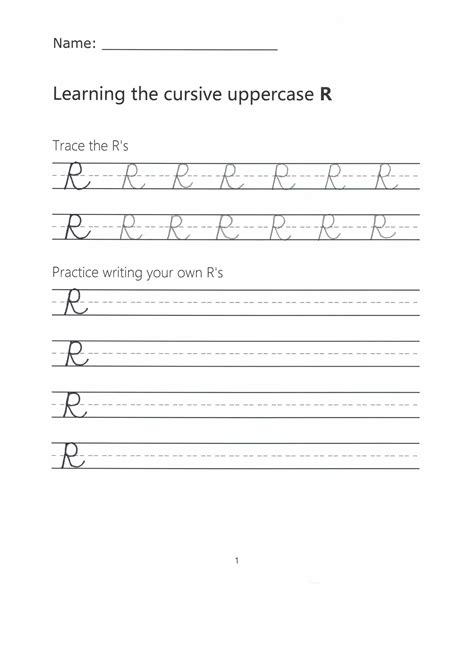 Cursive Capital R Worksheet – Download Printable Cursive Alphabet Free!