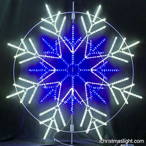 White and blue color big snowflake lights | iChristmasLight