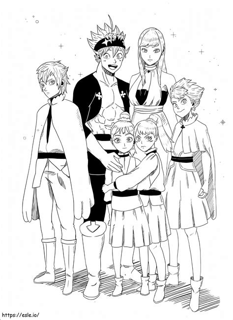 Asta And Noelle Family Black Clover coloring page