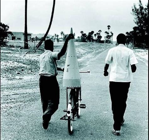 India’s First Rocket being brought on bicycles by separate modules for ...