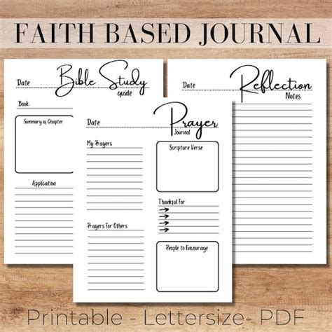 Prayer Journal Bible Study Printable Faith Based Journaling - Etsy