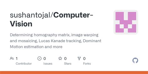 GitHub - sushantojal/Computer-Vision: Determining homography matrix ...