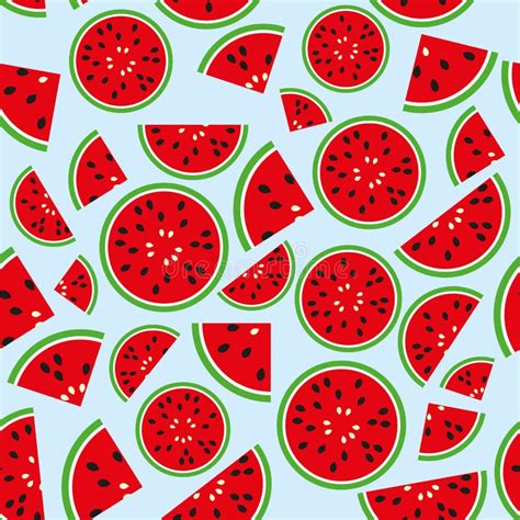 Watermelon Vector Seamless Pattern Stock Vector - Illustration of ...