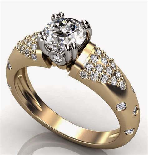 Women’s Diamond Thick Wedding Rings Gold Design