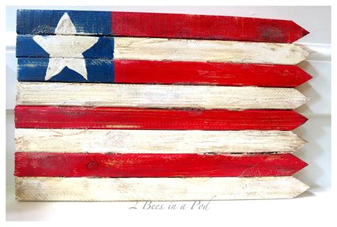 DIY Wooden American Flag - 2 Bees in a Pod