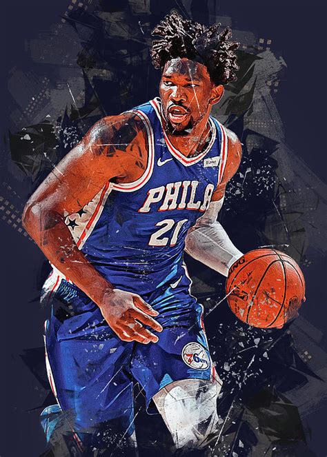 Art Philadelphia 76Ers Player Joel Embiid Joelembiid Joel Embiid Joel ...