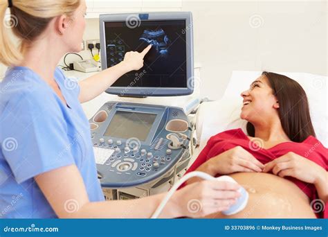 Pregnant Woman Having 4D Ultrasound Scan Stock Photo - Image of patient ...