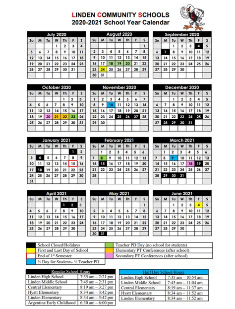 Linden Elementary School Calendar 2022 - Schoolcalendars.net