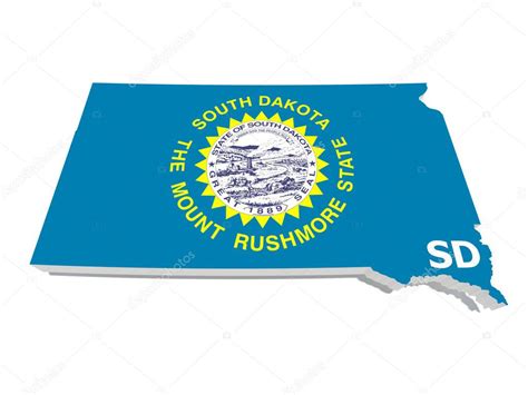 South Dakota state flag on 3d map — Stock Photo © godard #13764287